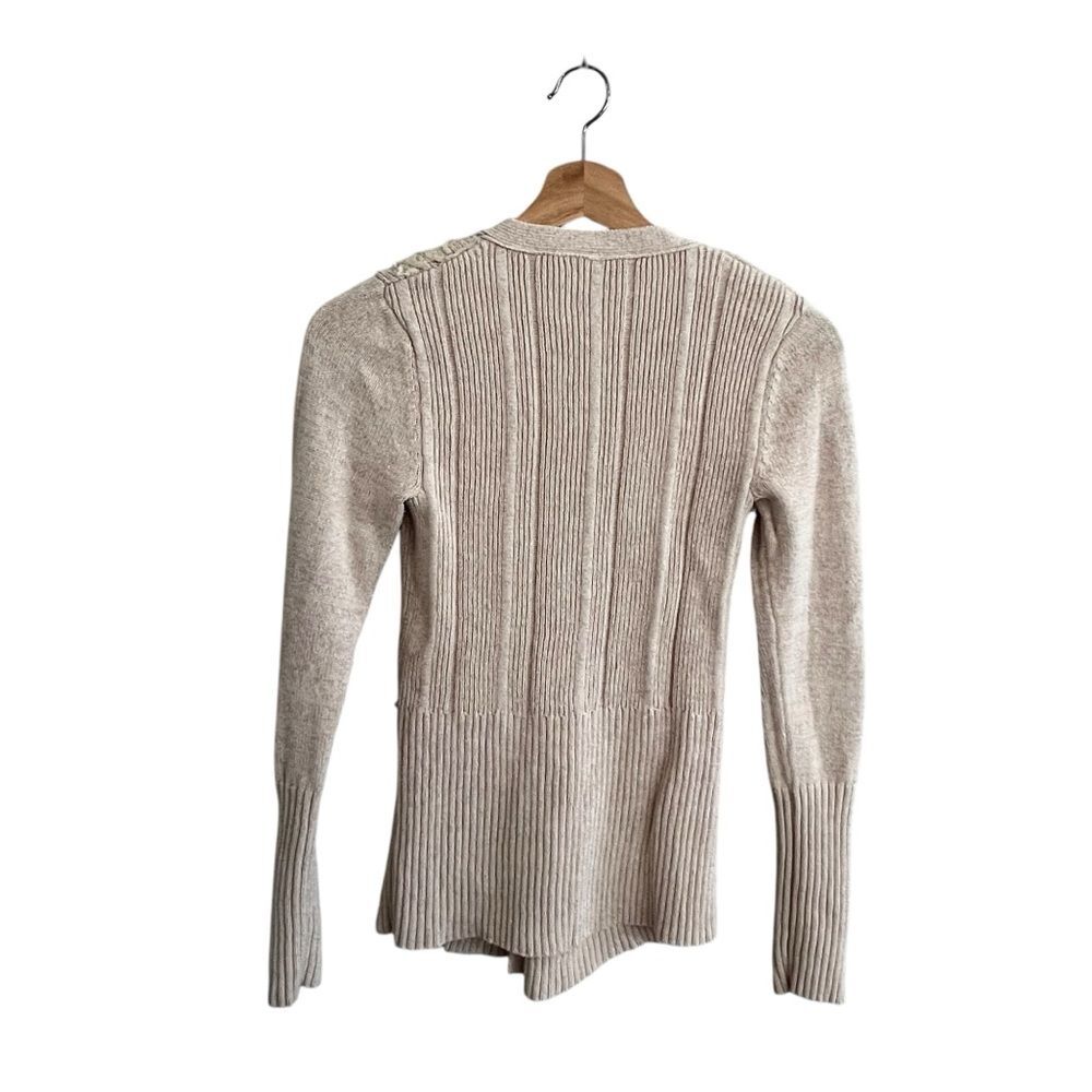 Free People silk cotton Cream Floral Embroidered V-Neck Cardigan - Picture 4 of 8